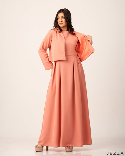 Chic Polyester Dress Jacket Set 58921